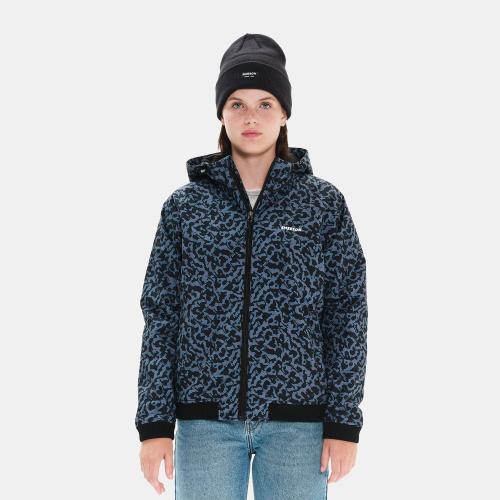 EMERSON WOMEN'S RIBBED JACKET WITH HOOD ΜΠΛΕ